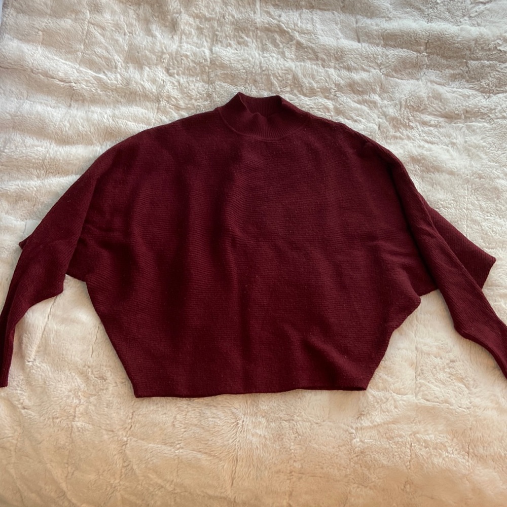 Philosophy maroon mock neck sweater